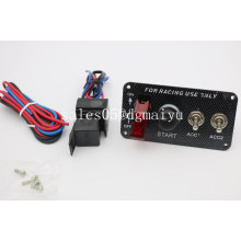 Panel de interruptores de motor de coche con interruptor de encendido de 12 V con 2 interruptores de palanca